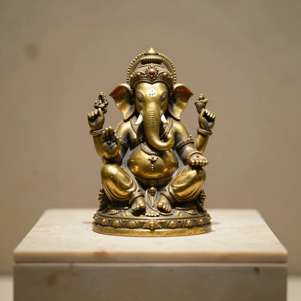 Intricate Brass Ganesha Idol