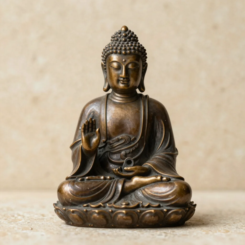 Antique Bronze Meditating Buddha Statue