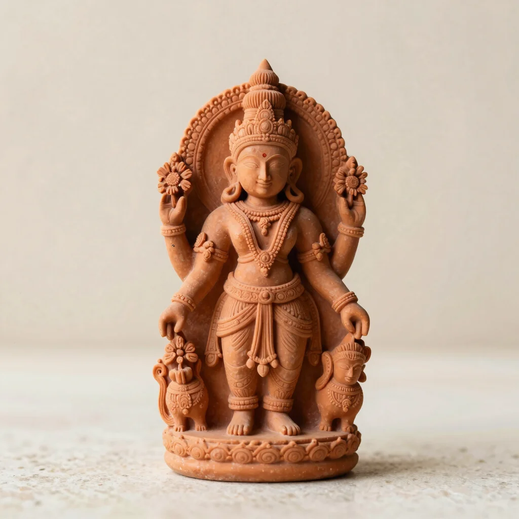 Terracotta-Patina Divine Lakshmi Idol