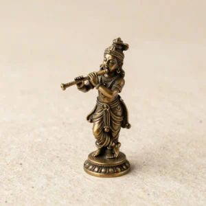 Bronze Flute Playing Krishna Idol